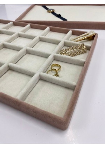 Yerli Üretim İkili Takım Servis Sunum Tablası - 20 Bölmeli Kolye Yüzük Sergileme Tablası modelleri