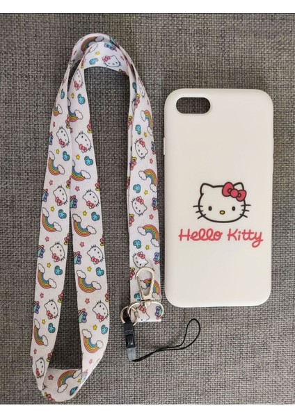 Iphone 7 / Iphone 8 / Iphone Se 2020 Hello Kitty Telefon Boyun Askılı Set