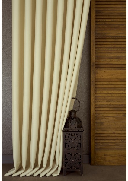 Fon Perde Keten Krem 1-2,5 Orta Sık Pile 150X260
