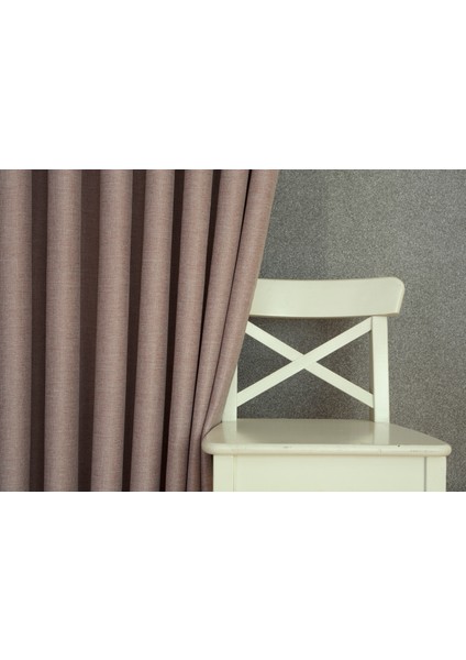Fon Perde Keten Açık Vizon 1-2 Seyrek Pile 200X260