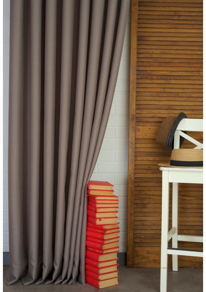 Fon Perde Keten Vizon 1-3 Sık Pile 100X260