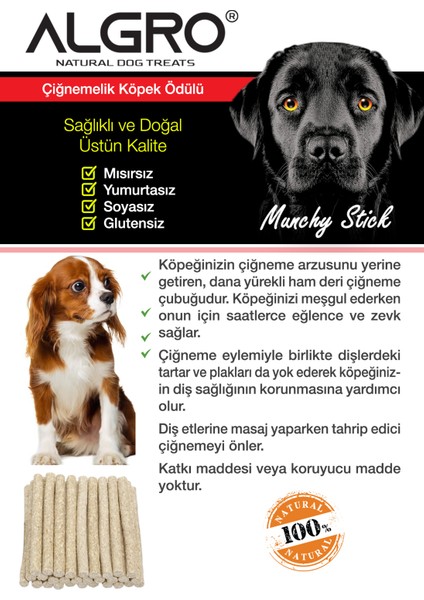 Kuzu Işkembeli Munchy Stick Çiğnemelik Yenilebilir 150 Adet / Kova Ambalaj