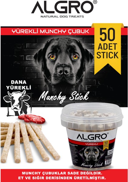 Dana Yürekli Munchy Stick Çiğnemelik Yenilebilir 50 Adet Kova Ambalaj