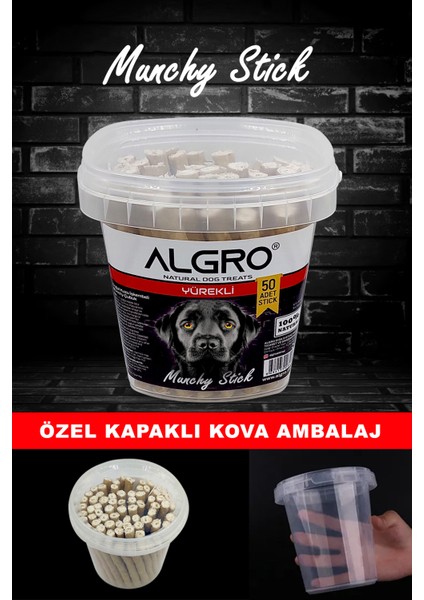 Dana Yürekli Munchy Stick Çiğnemelik Yenilebilir 50 Adet Kova Ambalaj