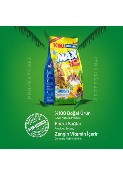 Kıkı Excellent Kemirgen Max Menu Rabbits Tavşan Yemi 500 Gr. KG301