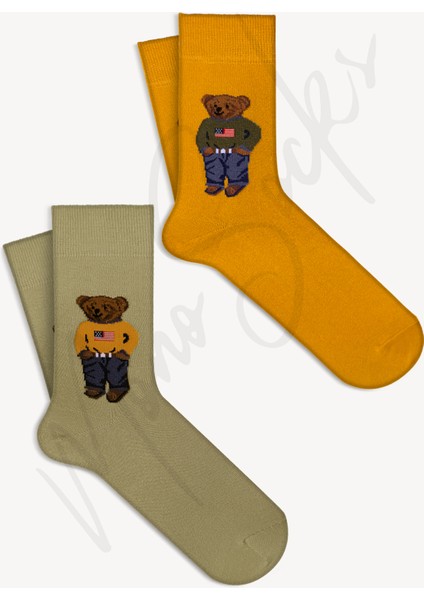 2'li Teddy Bear Çorap