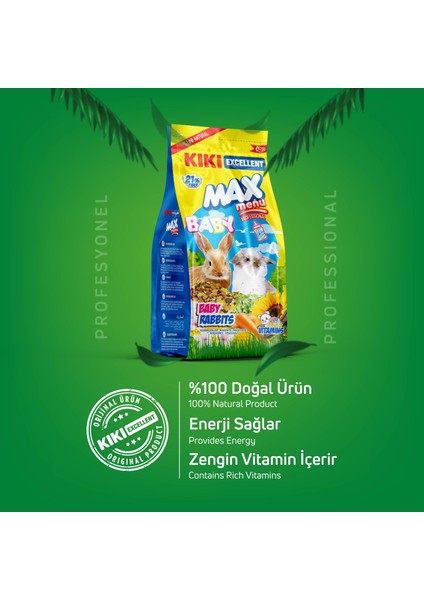 Kıkı Excellent Kemirgen Max Menu Baby Rabbits Yavru Tavşan Yemi 500 Gr. KG303