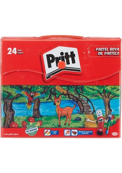 24 Renk Pastel Boya Çantalı