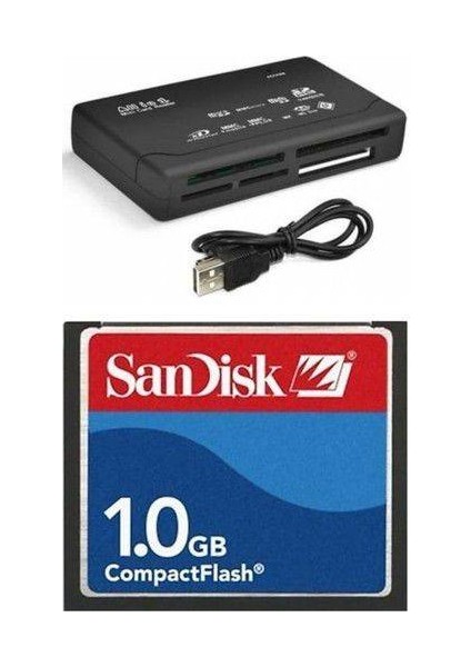 Pmr 1 GB Compact Flash Sandisk Hafıza Kartı - USB 2.0 Cf Kart Okuyucu