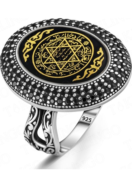 925 Ayar Gümüş Zirkon Taşlı Mührü Süleyman Model Kadın Yüzük fiyatları