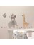 Bebek Zürafa Fil Set , Bebek ve Çocuk Odası Dekoratif Duvar Sticker Çıkartması 1