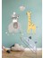 Bebek Zürafa Fil Set , Bebek ve Çocuk Odası Dekoratif Duvar Sticker Çıkartması 3