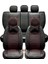 Seat Ateca Lüx Full Deri Oto Koltuk Kılıfı Ön Arka Takım (Giydirme Tip) Siyah Kırmızı 4