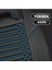 Skoda Rapid Lüx Full Deri Oto Koltuk Kılıfı Ön Arka Takım (Giydirme Tip) Siyah Mavi 5