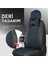 Volvo S60 Lüx Full Deri Oto Koltuk Kılıfı Ön Arka Takım (Giydirme Tip) Siyah Mavi 4