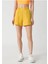 Kadın Hardal Sarısı Yüksek Bel Rahat Kalıp Günlük Mini Şort 1