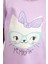 Katia & Bony Lavender Kedi Baskı Kız Çocuk T-Shirt Lila 4