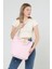 Icone Bag Pembe Renk Kadın Çantası, Yanları Cepli Kanvas Bez Çanta, Ayarlanabilir Kolon Askılı ve Fermuarlı 1