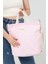 Icone Bag Pembe Renk Kadın Çantası, Yanları Cepli Kanvas Bez Çanta, Ayarlanabilir Kolon Askılı ve Fermuarlı 2