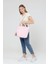 Icone Bag Pembe Renk Kadın Çantası, Yanları Cepli Kanvas Bez Çanta, Ayarlanabilir Kolon Askılı ve Fermuarlı 3