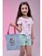 Icone Bag Icone Kız Çocuk Çantası, Kot Yazı Baskılı Kız Çocuk El ve Omuz Çantası, Desenli Çocuk Çantası 2