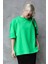 Yeşil Bisiklet Yaka Basic Oversize T-Shirt MG1687 1