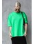 Yeşil Bisiklet Yaka Basic Oversize T-Shirt MG1687 3