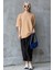 Bej Bisiklet Yaka Basic Oversize T-Shirt MG1687 5