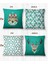 Geometrik Stil Yeşil 4'Lü Kırlent Kılıfı-PLS16-28-31 1