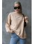 Bej Basic Oversize Kadın Sweatshirt MG168610 1