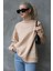 Bej Basic Oversize Kadın Sweatshirt MG168610 2