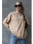 Bej Basic Oversize Kadın Sweatshirt MG168610 4