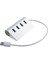 Yüksek Hızlı 5gbps 4 Bağlantı Noktası USB 3.0 Hub Taşınabilir Alüminyum USB Ayırıcı, Destek 2 Tb (Gümüş) (Yurt Dışından) 2