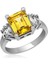 Gümüş Sarı Baget Taşlı Bayan Yüzük 1