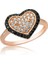 Gümüş Rose Siyah Taşlı Kalp Bayan Yüzük 1