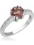 Gümüş Pembe Baget Tek Taş Kadın Yüzük 1
