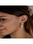 Swarovski Crystal Taşlı Gümüş Kalp Salkım Sallantılı Çivili Kadın Küpe 1