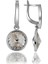 Swarovski Crystal Taşlı Gümüş Beyaz Sallantılı Kadın Küpe 2