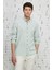 ALTINYILDIZ CLASSICS Erkek Yeşil Slim Fit Dar Kesim Düğmeli Yaka Pamuklu Armürlü Gömlek 1