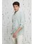 ALTINYILDIZ CLASSICS Erkek Yeşil Slim Fit Dar Kesim Düğmeli Yaka Pamuklu Armürlü Gömlek 4