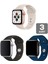 Apple Watch 3 4 5 6 7 8 Se 38 40 41MM Kordon Kayış 3 Adet Set Bileklik Klasik Silikon 1