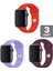 Apple Watch 3 4 5 6 7 8 Se 38 40 41MM Kordon Kayış 3 Adet Set Bileklik Klasik Silikon 1