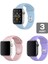 Apple Watch 3 4 5 6 7 8 Se 42 44 45MM Kordon Kayış 3 Adet Set Bileklik Klasik Silikon 1