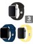 Apple Watch 3 4 5 6 7 8 Se 42 44 45MM Kordon Kayış 3 Adet Set Bileklik Klasik Silikon 1