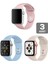 Apple Watch 3 4 5 6 7 8 Se 42 44 45MM Kordon Kayış 3 Adet Set Bileklik Klasik Silikon 1