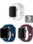 Apple Watch 3 4 5 6 7 8 Se 42 44 45MM Kordon Kayış 3 Adet Set Bileklik Klasik Silikon 1