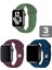 Apple Watch 3 4 5 6 7 8 Se 42 44 45MM Kordon Kayış 3 Adet Set Bileklik Klasik Silikon 1