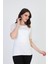 Kadın Taş Detaylı Bluz 19E056 Ekru 2
