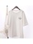 Smile Baskılı Beyaz Oversize T-Shirt 2