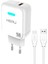 HP618T Qc3.0 18W Seyahat Şarj Aleti Usb-Type-C Kablo Set 1